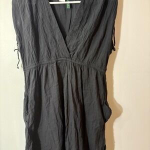 Y2K Ralph Lauren black midi dress with drawstring waist